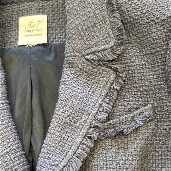 Cinq à Sept Blue Textured Blazer - Picture 7 of 10